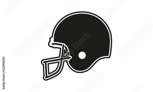 CascoBlack american football helmet, vector icon