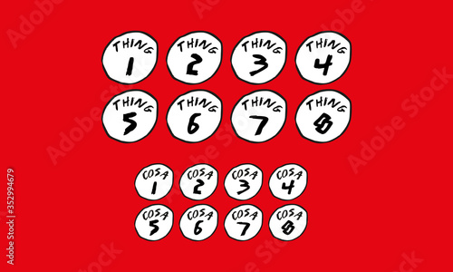 Circles with numbers one, two, three, four, five, six, seven and eight