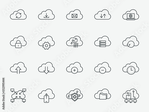 Cloud storage icon set for applications or web sites