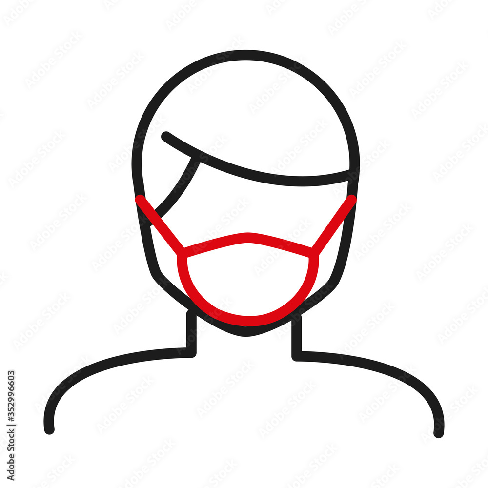 Man avatar with mask line bicolor style icon vector design Man avatar with mask line bicolor style icon vector design