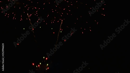 Fireworks in the night sky.