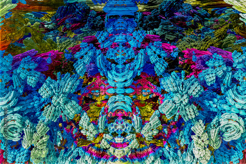 3D render. The embossed background texture, 3d illustration, volumetric drawing. Textures for the design. Three-dimensional texture. 3D Fractal shape