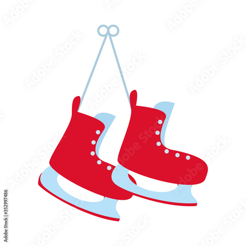 skates ice hockey isolated icons