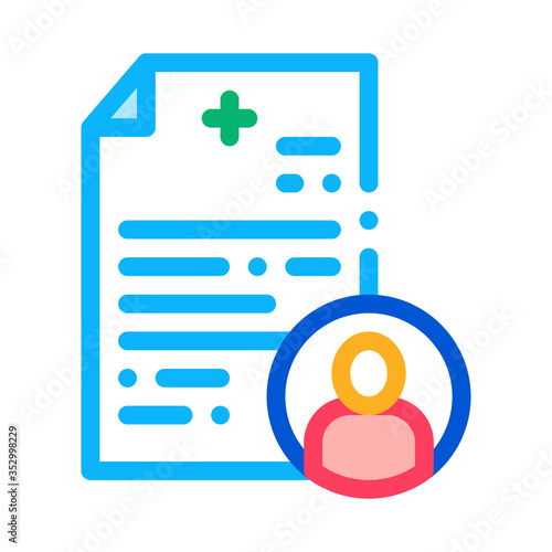 patient medical record icon vector. patient medical record sign. isolated contour symbol illustration