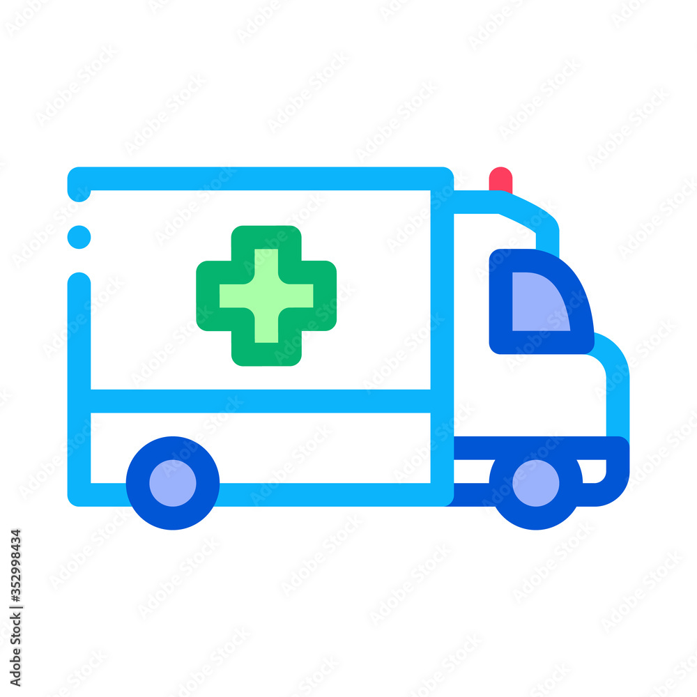 ambulance car icon vector. ambulance car sign. isolated contour symbol illustration ambulance car icon vector. ambulance car sign. isolated contour symbol illustration