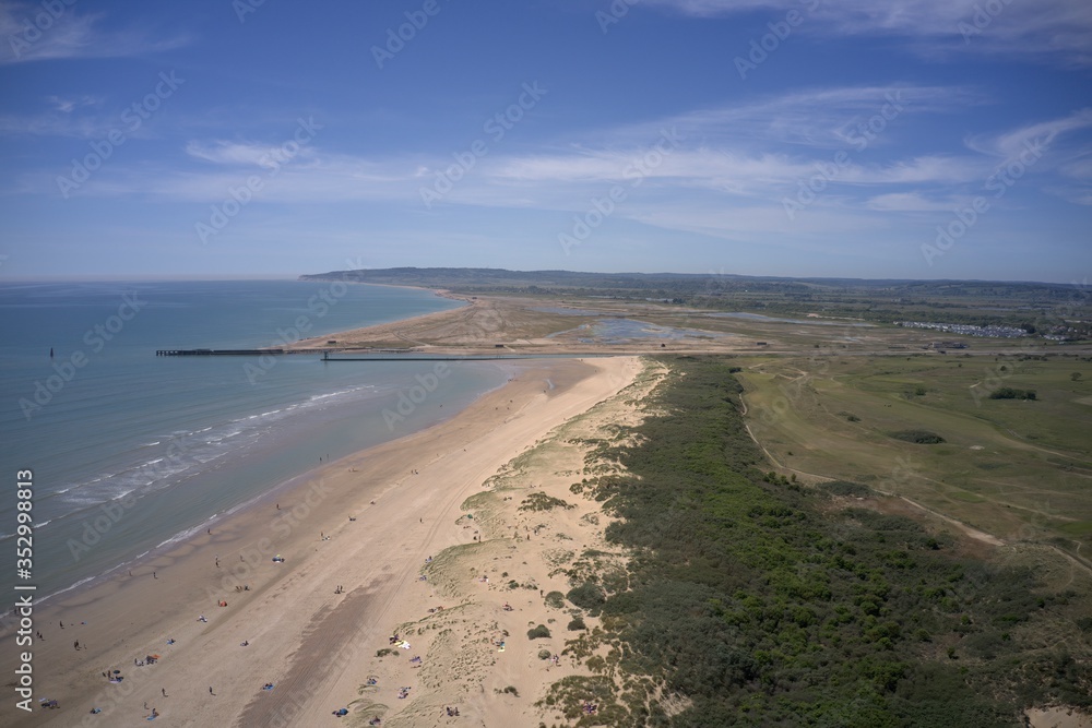beautiful aerial view of camber sands