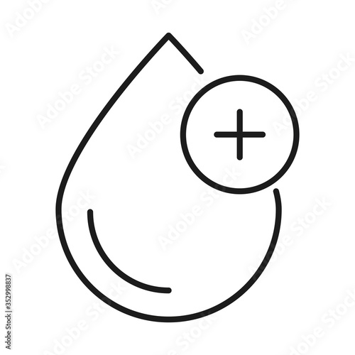 Drop with cross line style icon vector design