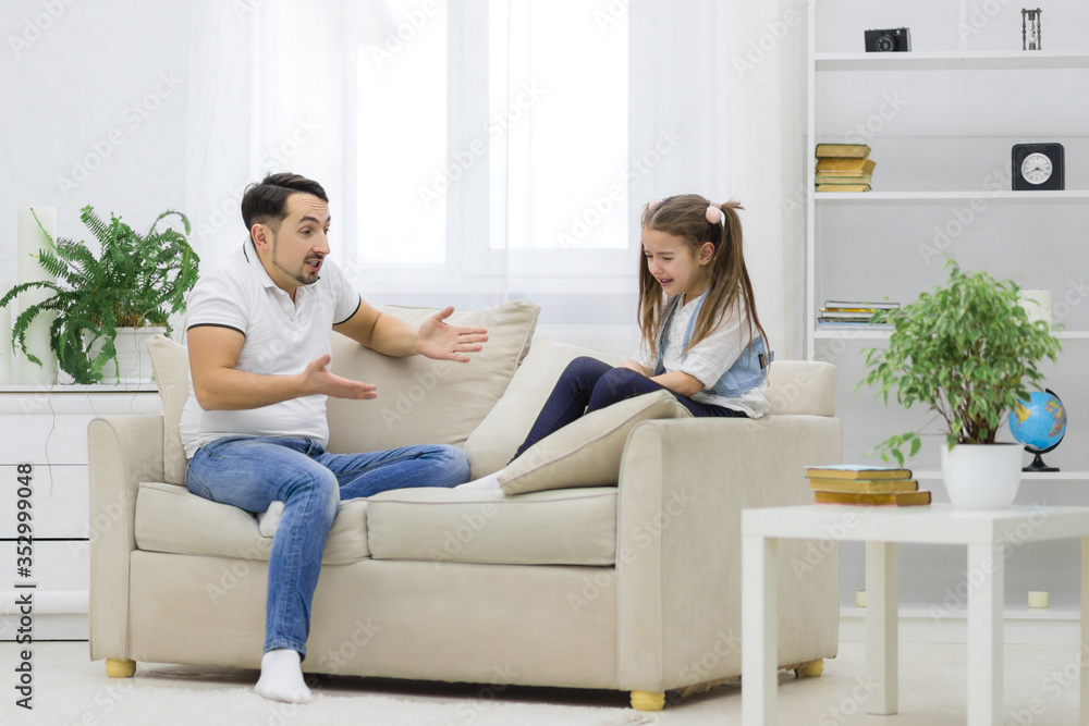 Parent has problems with his daughter. Conflict in a family Parent has problems with his daughter. Conflict in a family