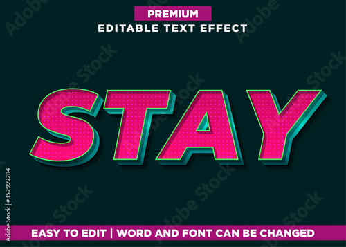 Retro - 3d Illustrator Text Effect font Style photo