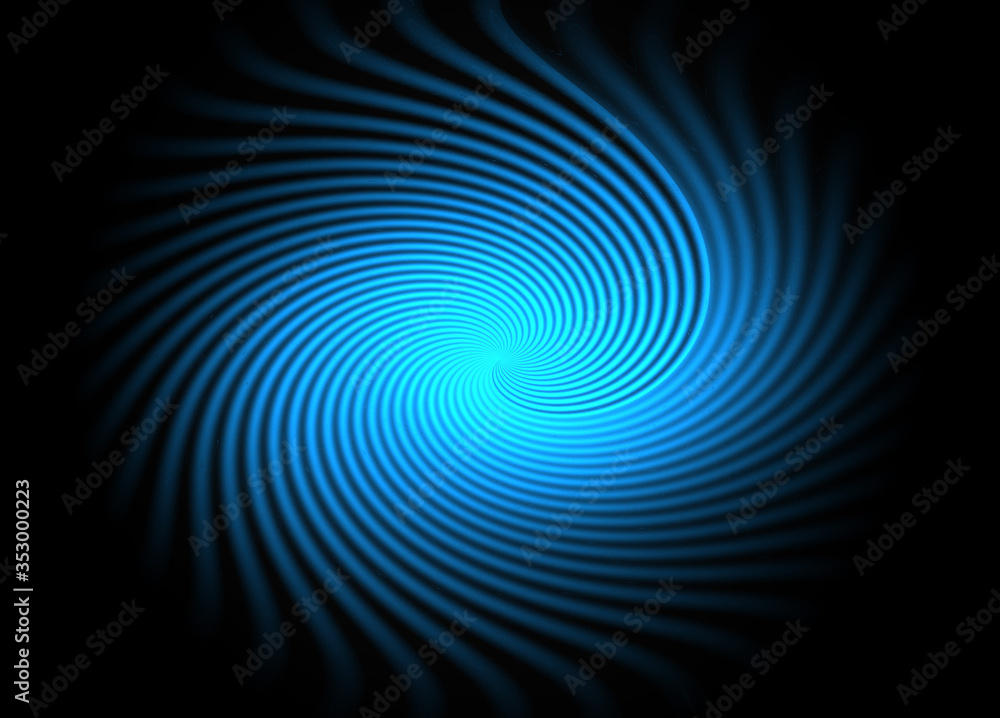 Abstract bright blue swirl effect on black background, concept for space, sea, creatures, light, power, energy Abstract bright blue swirl effect on black background, concept for space, sea, creatures, light, power, energy