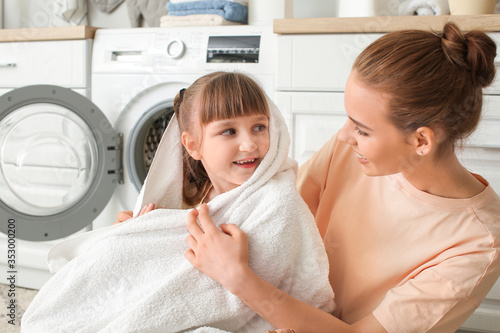 Woman and her cute little d...