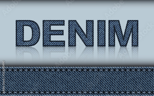 Blue denim lettering poster