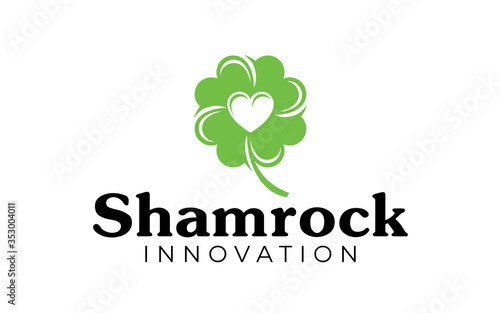 Creative Shamrock Green clover logo design