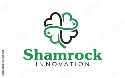 Creative Shamrock Green clover logo design