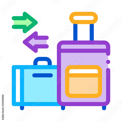 migration emigration baggage icon vector outline illustratio