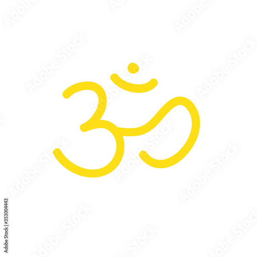 om sign doodle icon, vector illustration