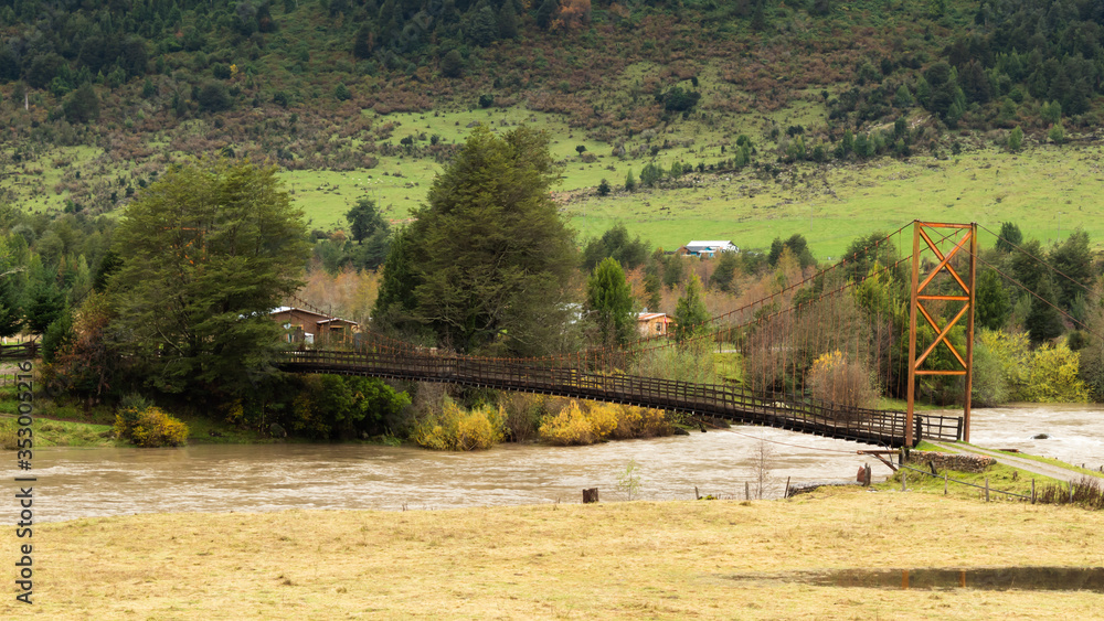 Naklejka premium Bridge on river