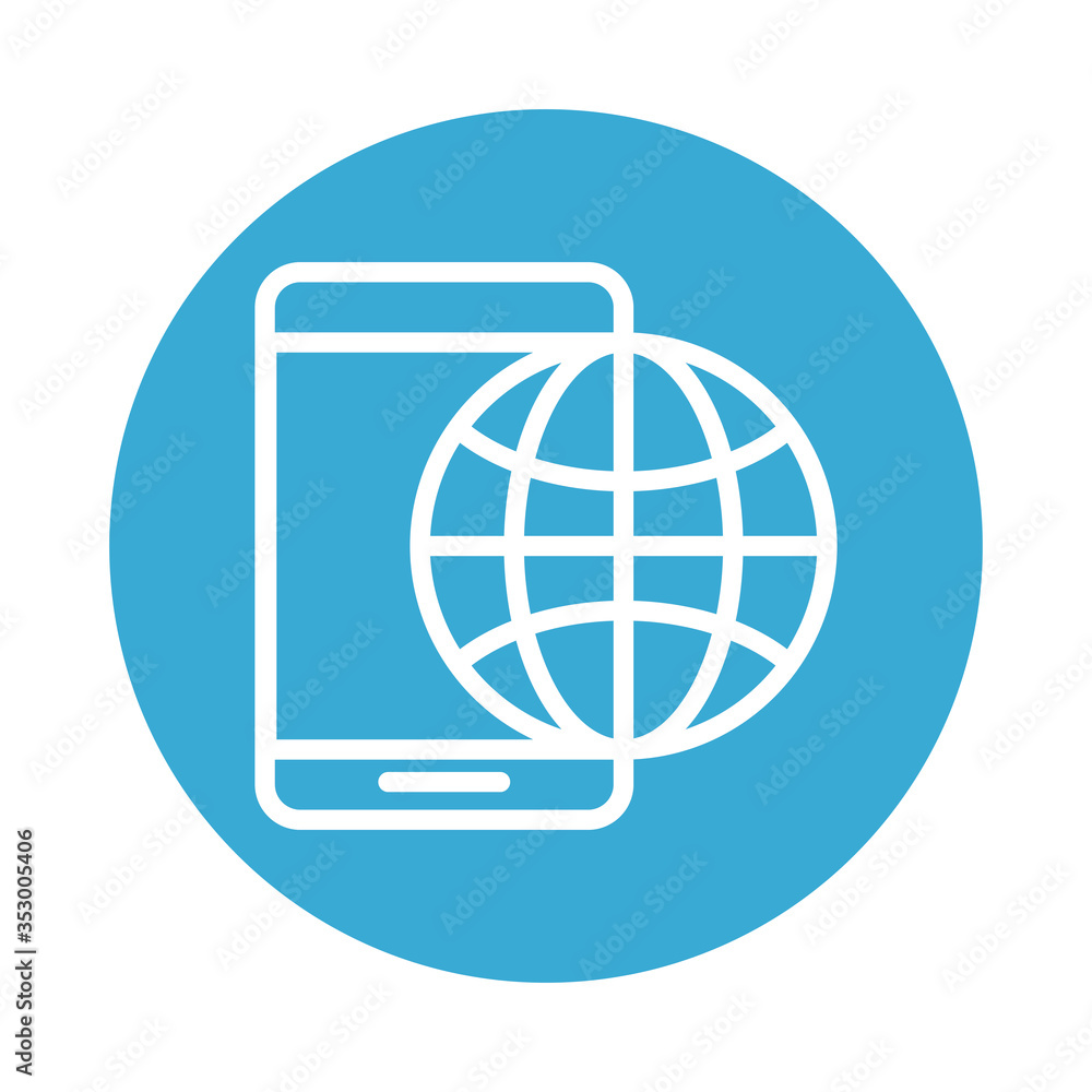 smartphone with sphere browser line style smartphone with sphere browser line style