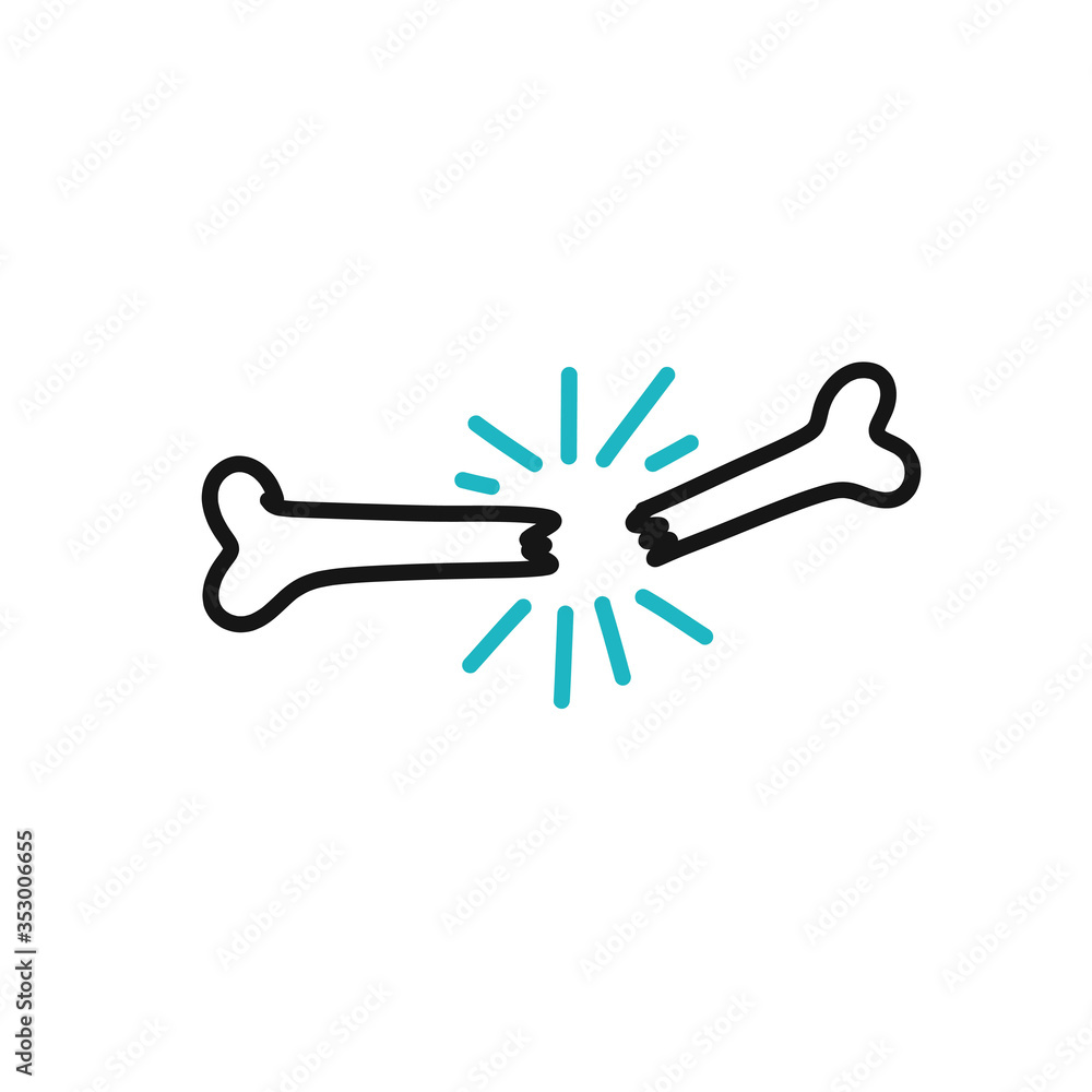 broken bone doodle icon, vector illustration broken bone doodle icon, vector illustration