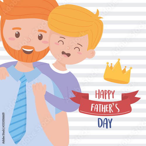 Father with son on fathers day vector design