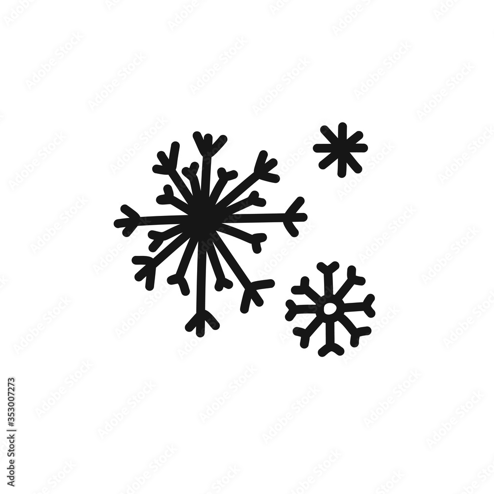 snowflakes doodle icon, vector illustration snowflakes doodle icon, vector illustration