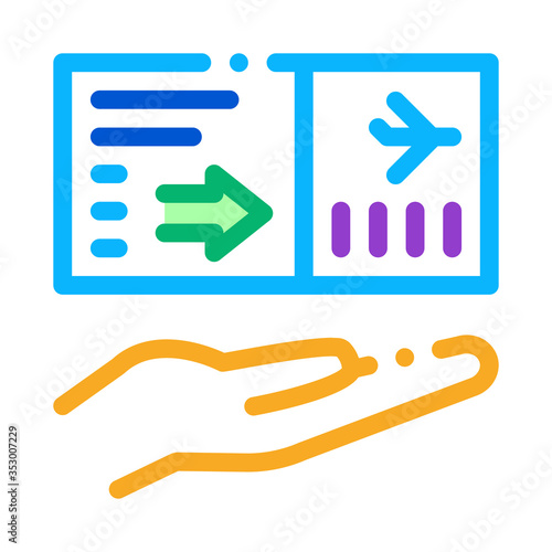 flight ticket icon vector. flight ticket sign. isolated contour symbol illustration
