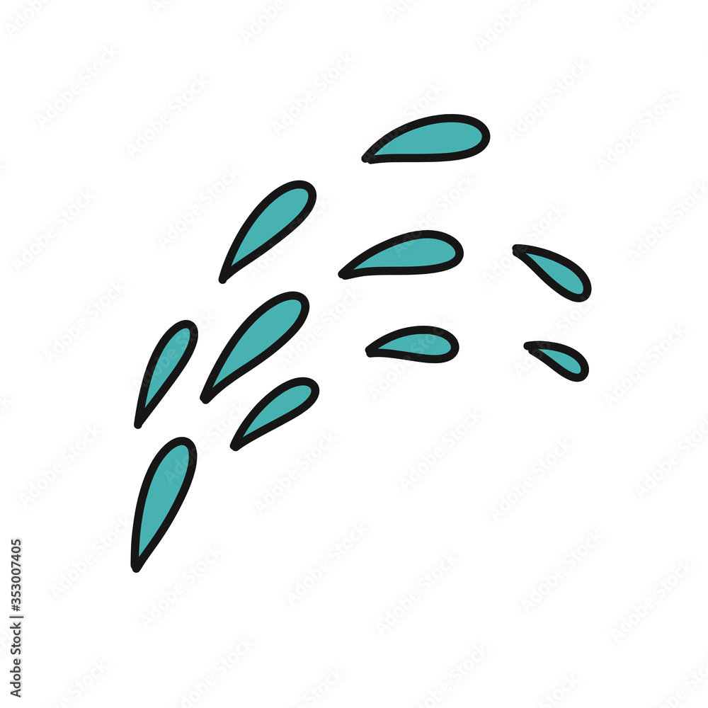 water drops doodle icon, vector illustration water drops doodle icon, vector illustration