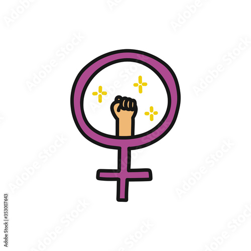 female symbol doodle icon, vector illustration