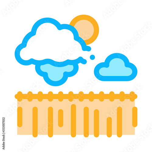 bad weather wheat field icon vector. bad weather wheat field sign. isolated contour symbol illustration