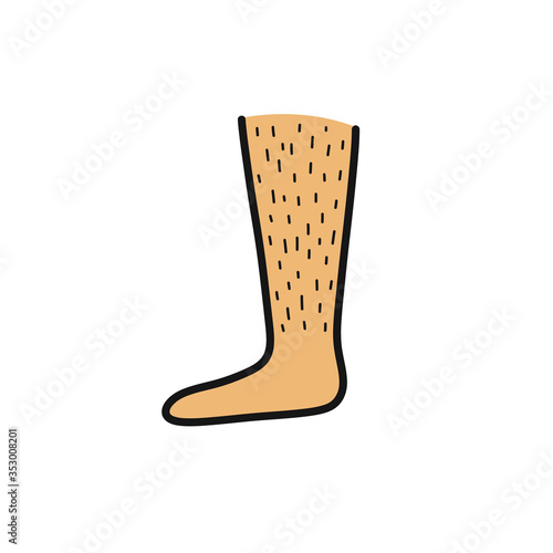 hairy legs doodle icon, vector illustration