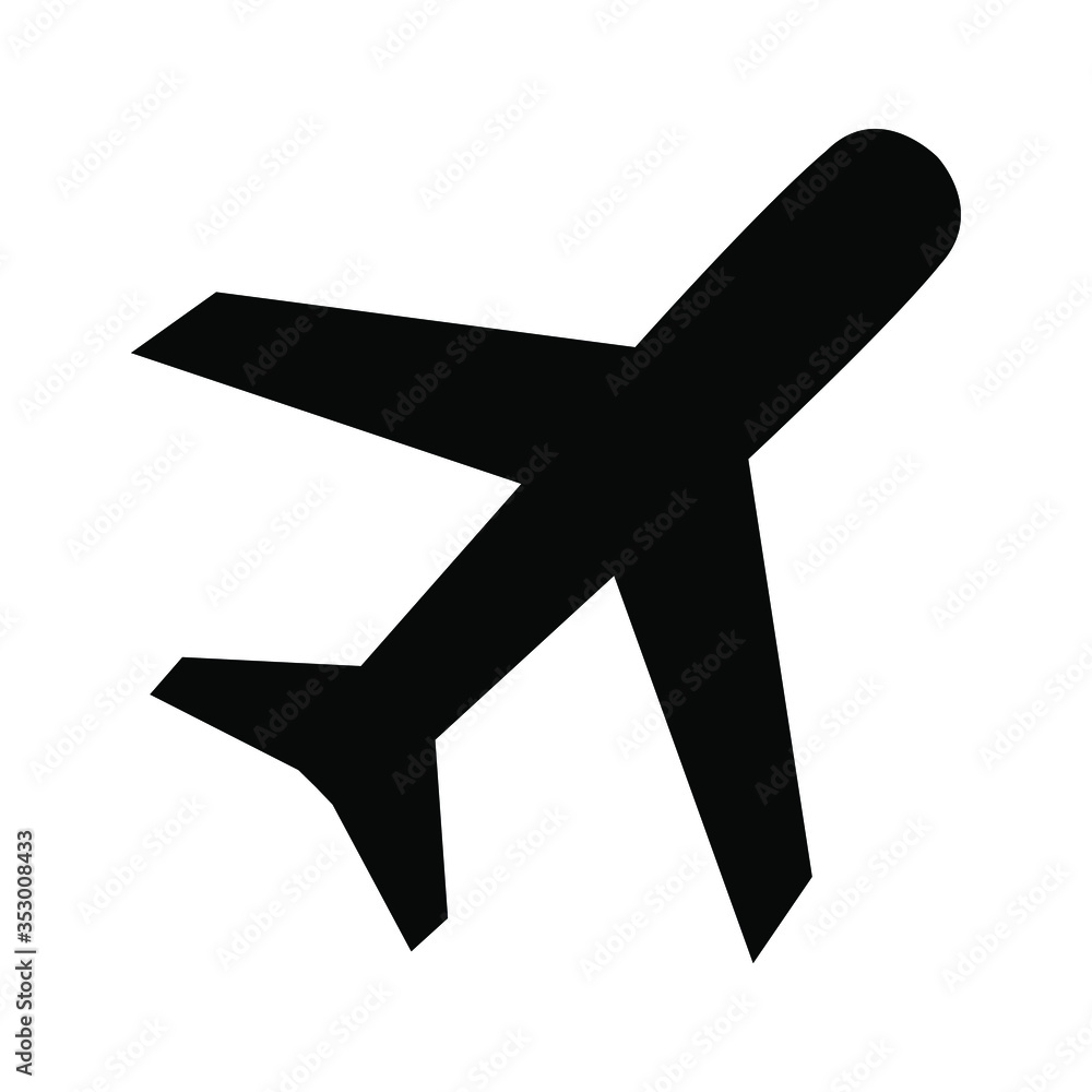Plane icon isolated on white background. Aeroplane vector icon. Flight transport symbol. Travel element illustration. Holiday symbol. Airplane Plane icon isolated on white background. Aeroplane vector icon. Flight transport symbol. Travel element illustration. Holiday symbol. Airplane