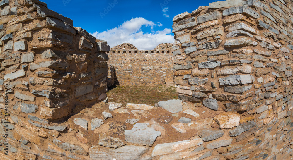 Passageway Around  The Mission Ruins of The Church and Convento, Gran Quivira, Salinas Pueblo Missions National Park, New Mexico, USA