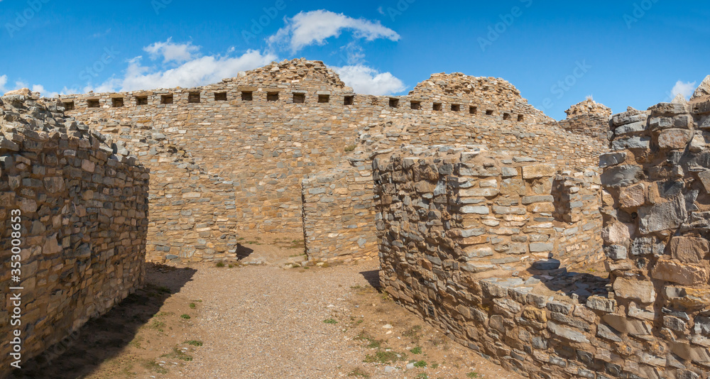 Passageway Around The Mission Ruins of The Church and Convento, Gran Quivira, Salinas Pueblo Missions National Park, New Mexico, USA Passageway Around The Mission Ruins of The Church and Convento, Gran Quivira, Salinas Pueblo Missions National Park, New Mexico, USA