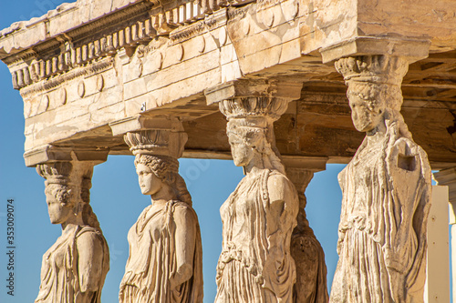 Caryatid porch of the Erechtheion on the Acropolis at Athens