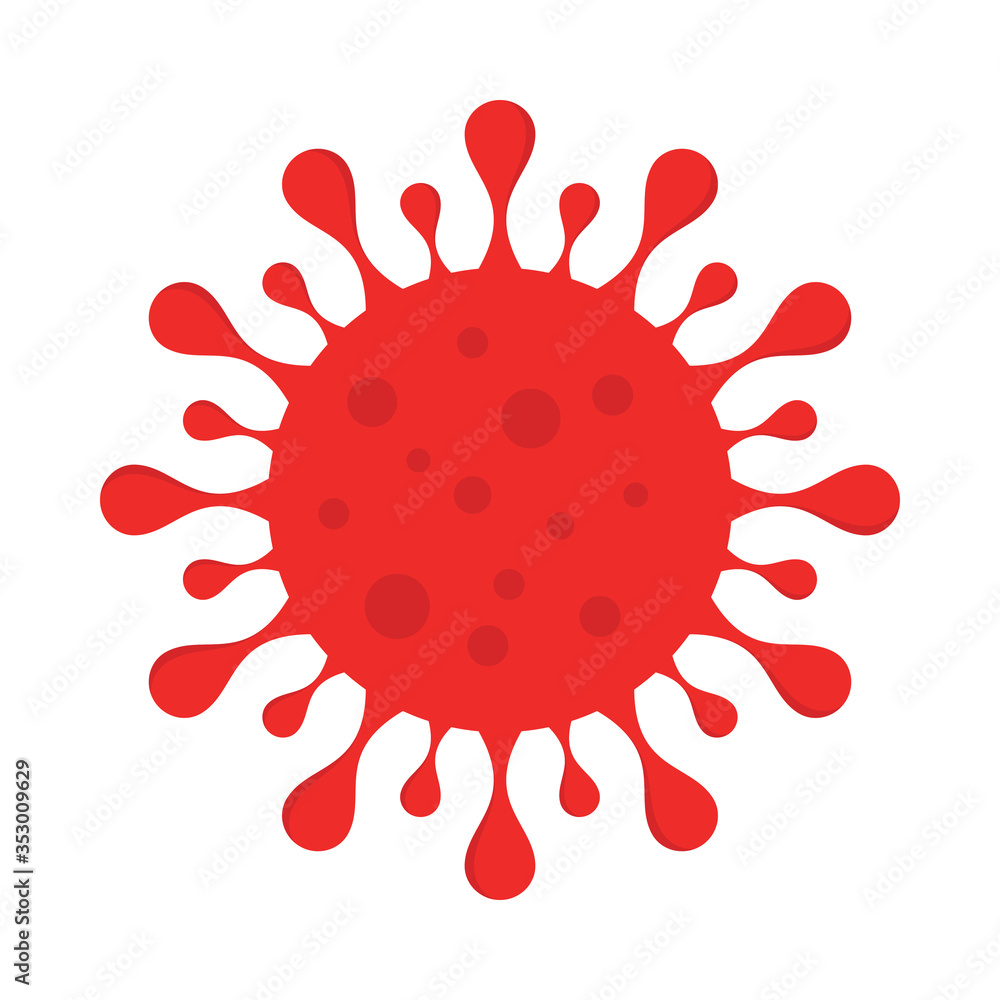 Coronavirus bacteria cell icon, Covid-2019 Coronavirus bacteria cell icon, Covid-2019