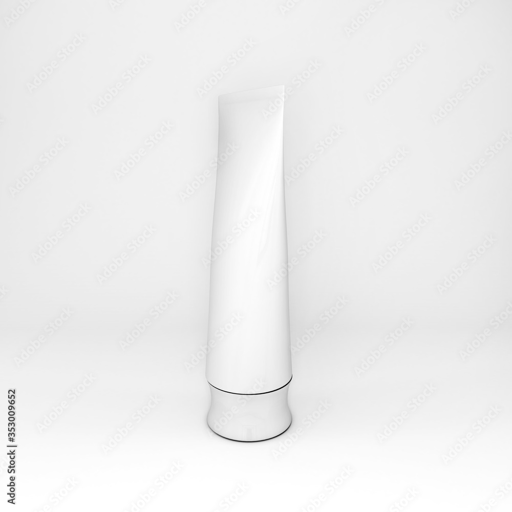 3d mock up render of tube of cream, ointment or toothpaste from front side view 3d mock up render of tube of cream, ointment or toothpaste from front side view