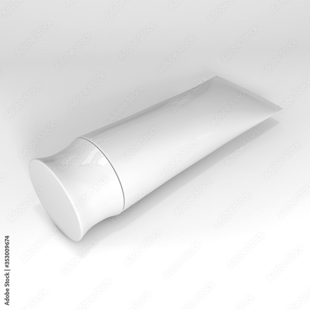 3d mock up render of tube of cream, ointment or toothpaste from side view 3d mock up render of tube of cream, ointment or toothpaste from side view