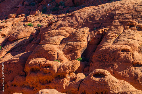 Patterns of Erosion in The Aztec Sandstone of The Calico Hills, Red Rock NCA, Las Vegas, Nevada, USA