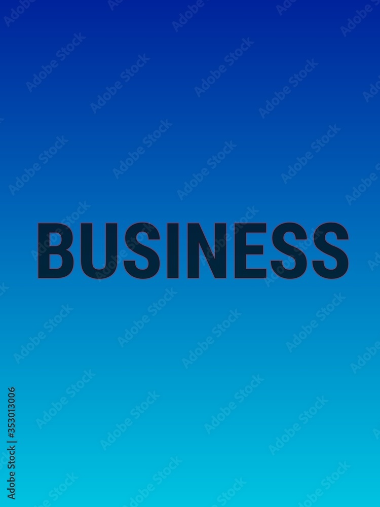 business word on blue background