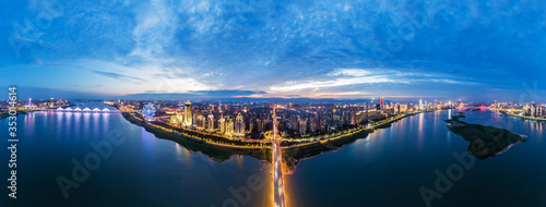 Aerial view of the big city landscape  China Changsha