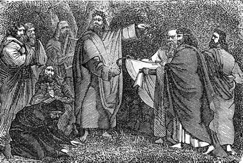 Bild auf Leinwand The druids. vintage illustration.