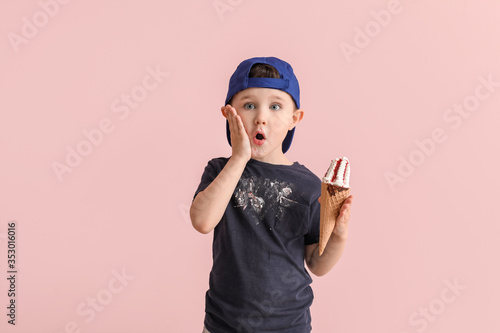 Troubled little boy in dirt...