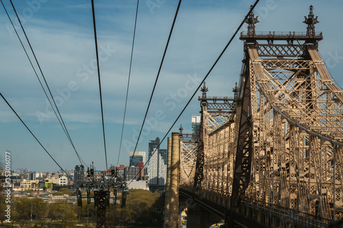 View of the Ed Koch Queensboro Bridge  from the Roosevelt island tramway