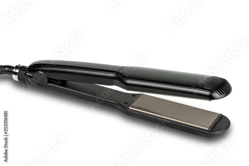 Hair  straightener isolated white background  with clipping path. photo
