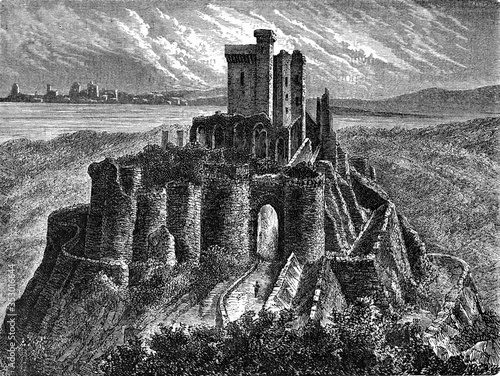 Castle of Arques, vintage illustration. photo