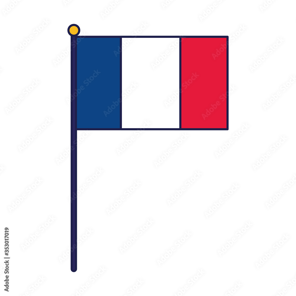 Naklejka Isolated france flag vector design