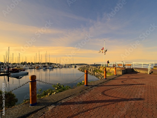 Seaside walk of Sidney BC on Vancouver Island, Canada during sunset time © pr2is