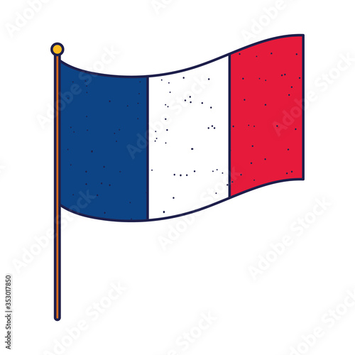 Obraz na plátne Isolated france flag vector design