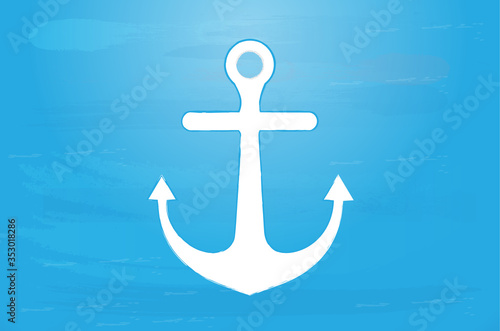 Anchor beach icon vector logo design photo