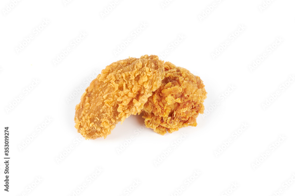 Fried chicken isolated on the white background Fried chicken isolated on the white background